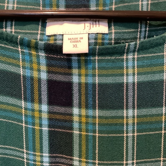 J. Jill Green and Black 3/4 Sleeve Boxy Tunic - Picture 2 of 4